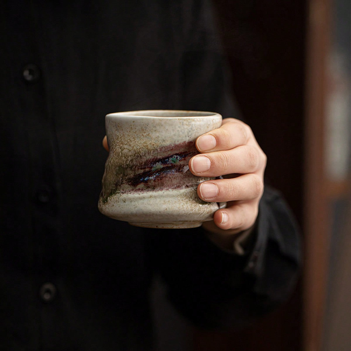 Ceramic Coffee Cup, Kiln-Changed Thick Ceramic Cup, High-End Sophisticated Mug, Luxurious High-Grade Sense, Retro Creative Personal Use Single Cup Back To School