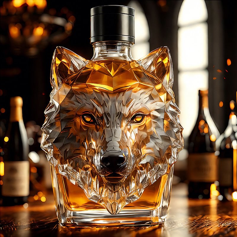Wolf - Crested Whiskey Bottle