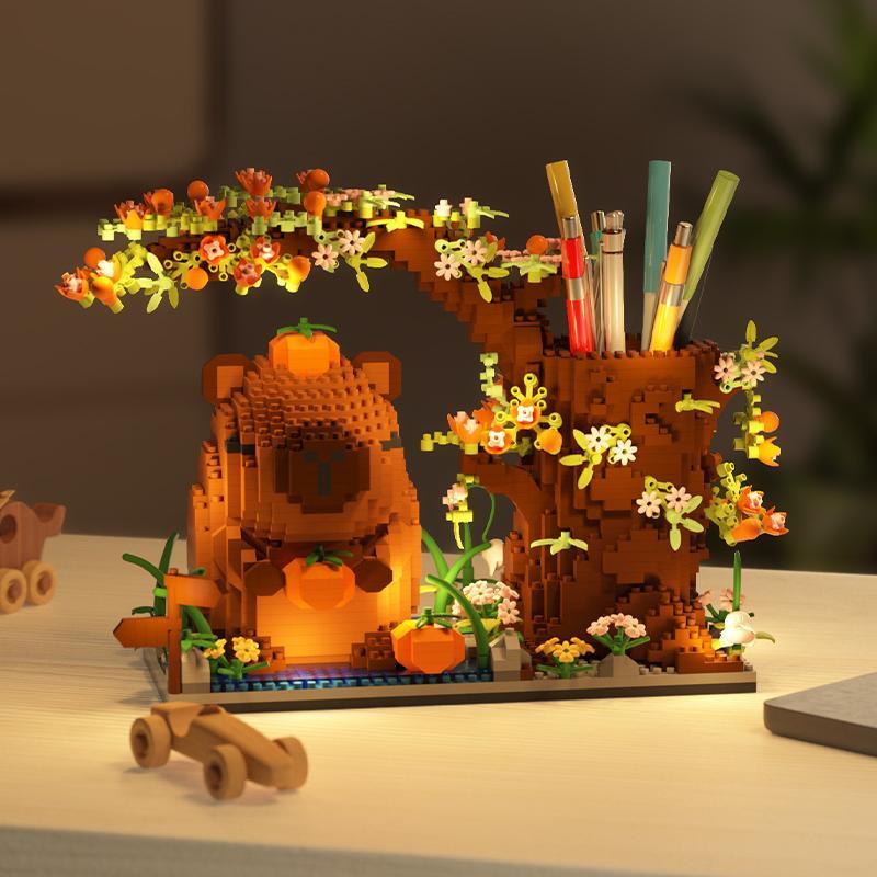 Creative Kapibala Blocks Building Blocks Pen Holder