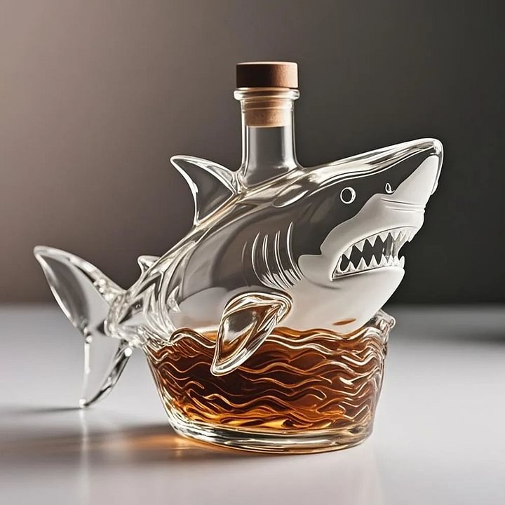 Shark Whiskey Decanter Bottle