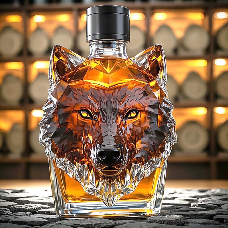 Wolf - Crested Whiskey Bottle