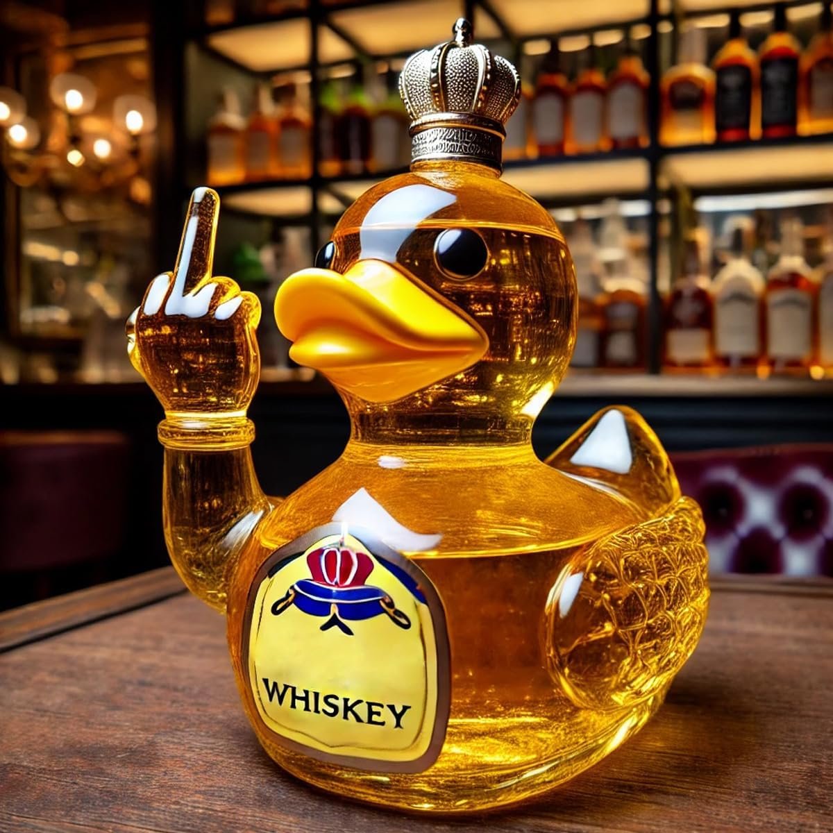 Middle Finger Whiskey Duck Bottle
