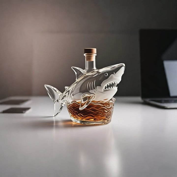Shark Whiskey Decanter Bottle