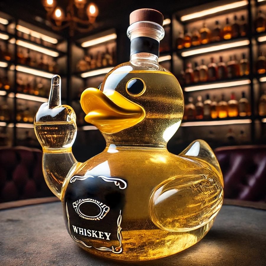 Middle Finger Whiskey Duck Bottle