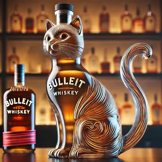 Funny Whiskey Cat Bottle