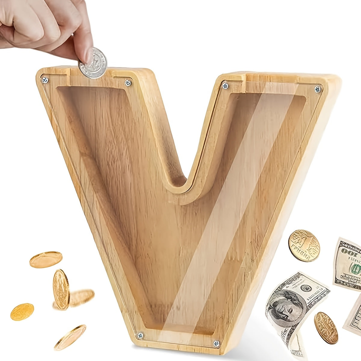 Wooden Letter Piggy Bank