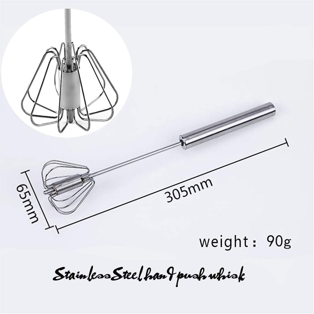 Stainless Steel Hand Push Rotary Egg Whisk Blender