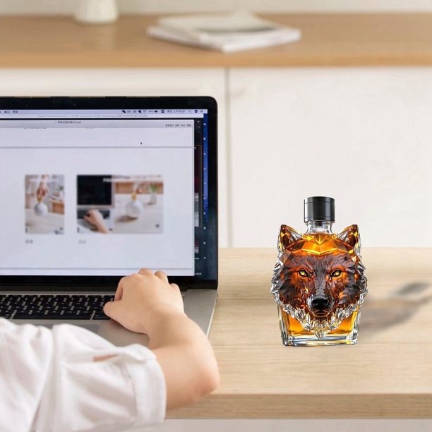 Wolf - Crested Whiskey Bottle