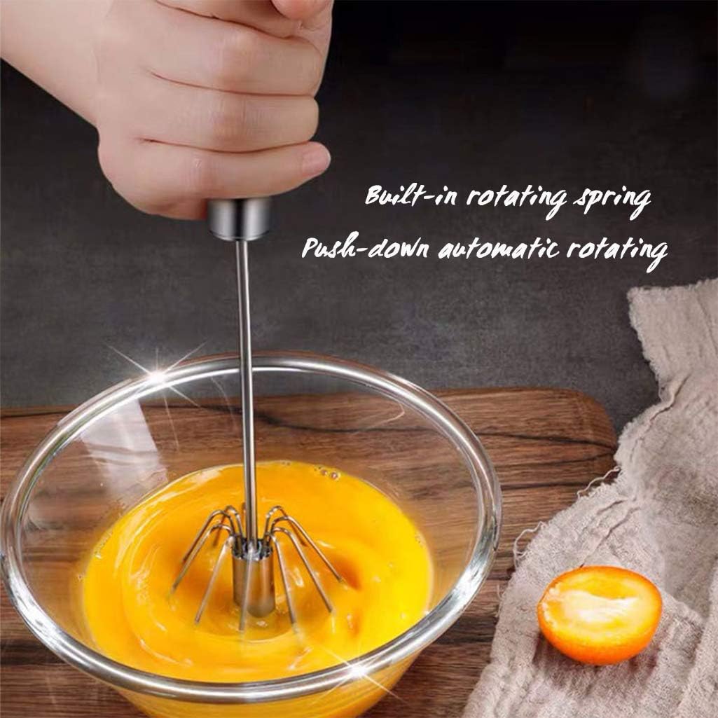 Stainless Steel Hand Push Rotary Egg Whisk Blender