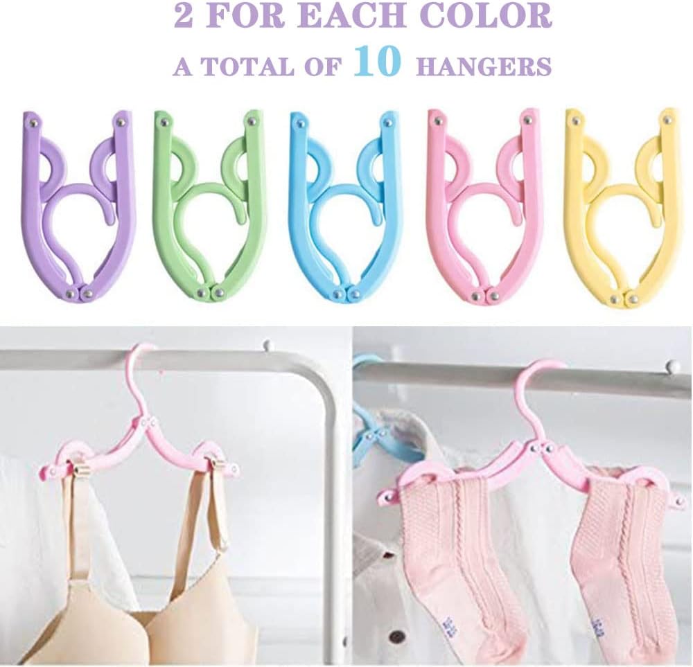 10 Pcs Travel Hangers - Cruise Ship Essentials Portable Folding Clothes Hangers