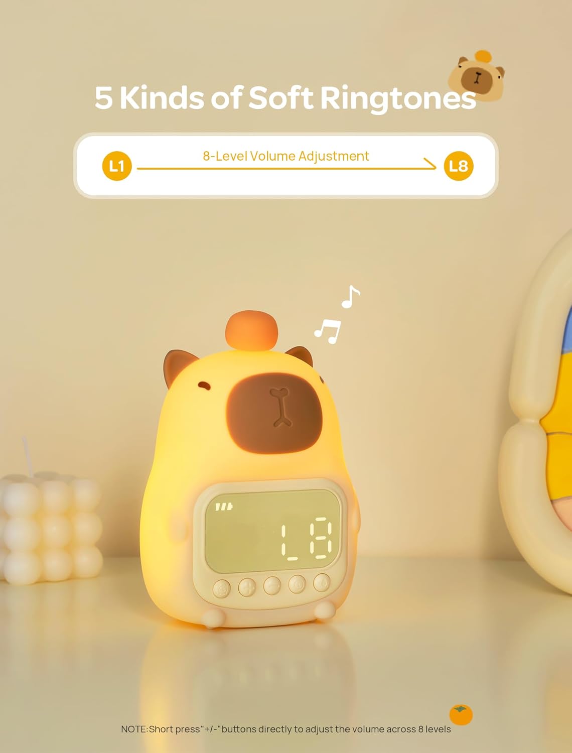 Capybara Alarm Clock with Night Light