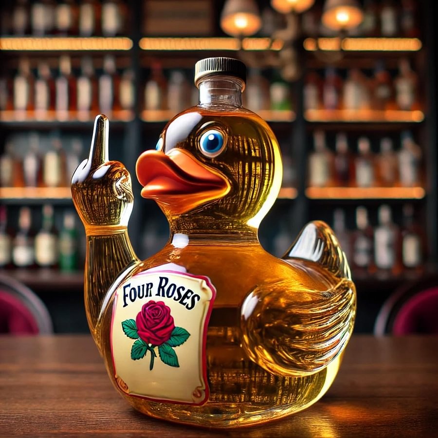 Middle Finger Whiskey Duck Bottle