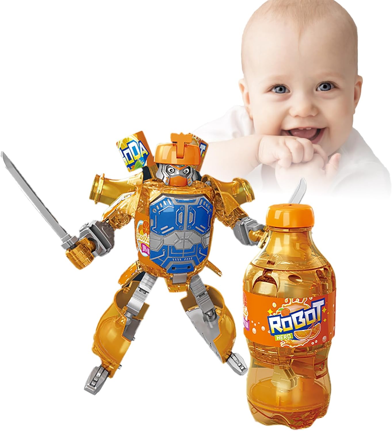 2025 New Beverage Bottles Transformer Robot Toys