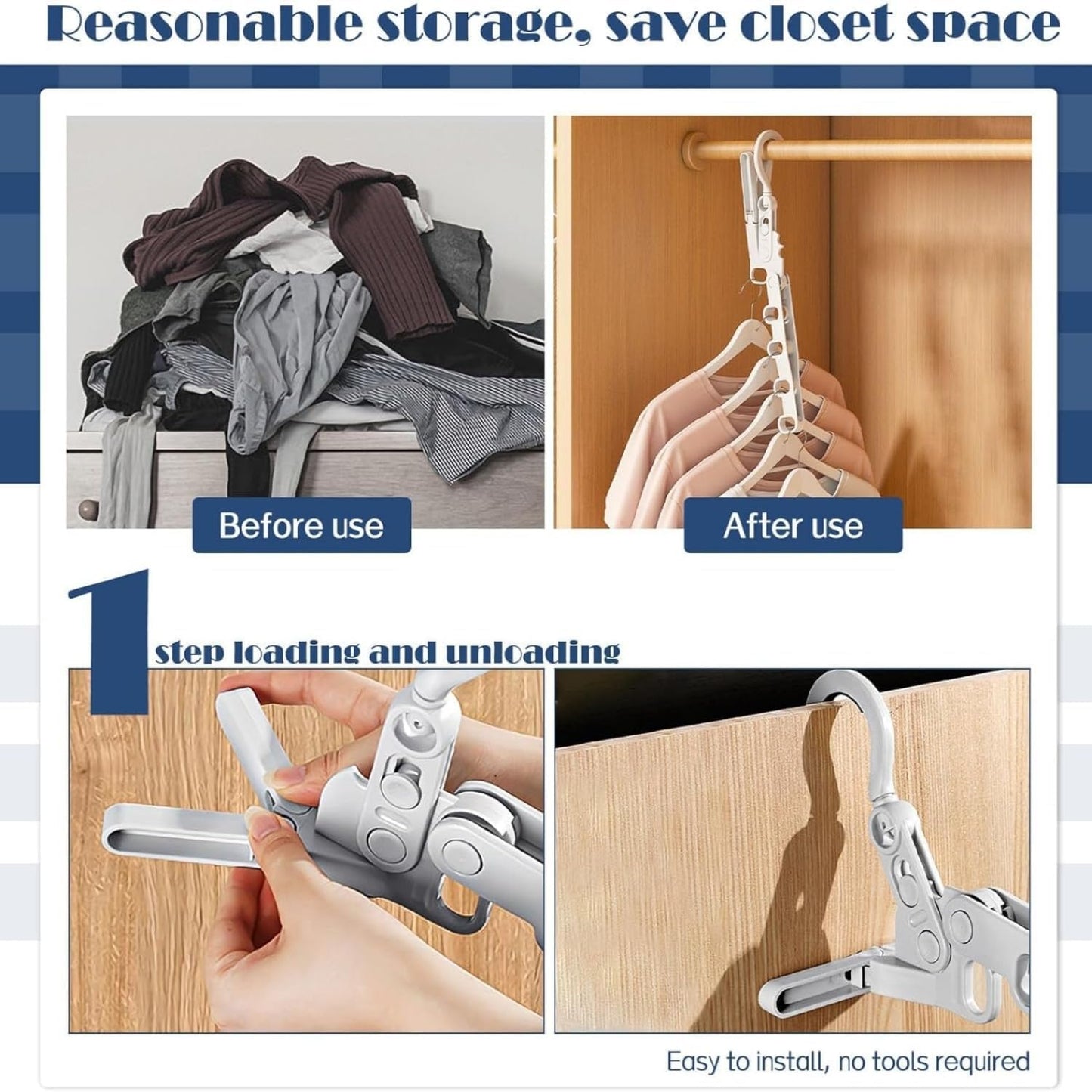 2pcs Grey Folding Clothes Hanger Drying Rack, Portable Travel Hanger with 5 Holes
