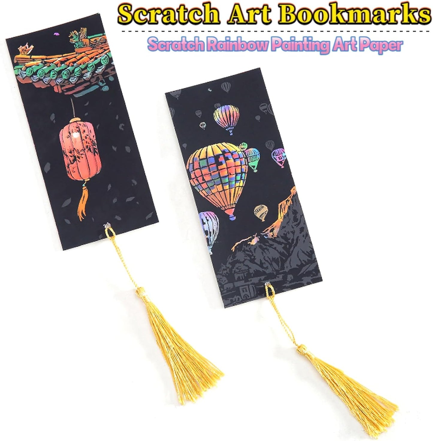 Scratch Rainbow Painting Art Paper Scratch Art Bookmarks Set