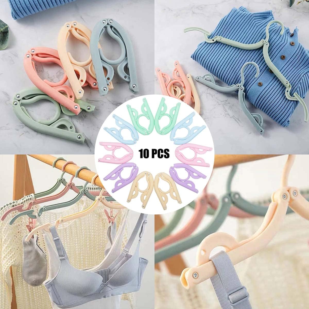 10 Pcs Travel Hangers - Cruise Ship Essentials Portable Folding Clothes Hangers