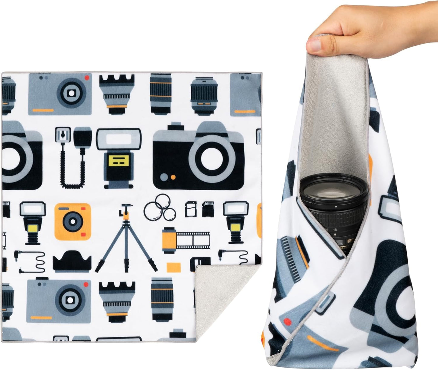 Self-Adhesive Magic Cloth Makeup Bag, Portable Protective Cosmetic Pouch, Camera Lens Wrap