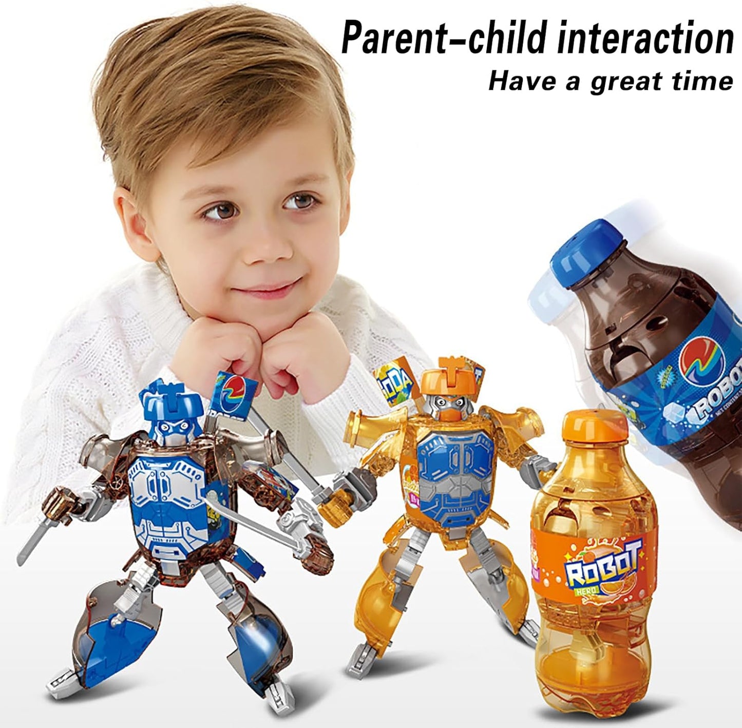 2025 New Beverage Bottles Transformer Robot Toys