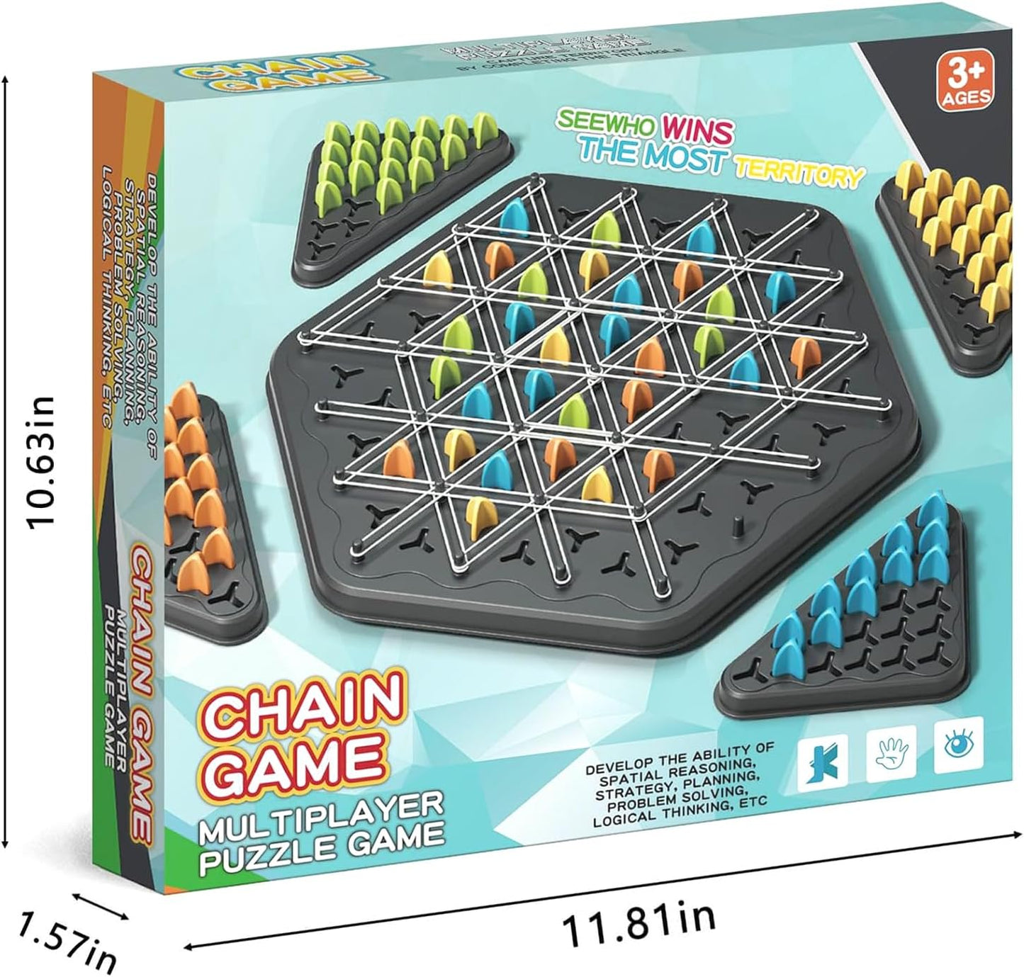Chain Triangle Chess Game 2 to 4 Players