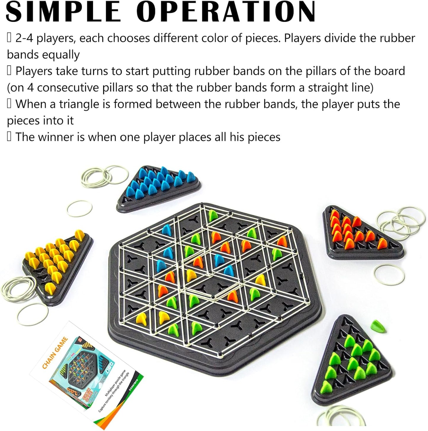 Chain Triangle Chess Game 2 to 4 Players