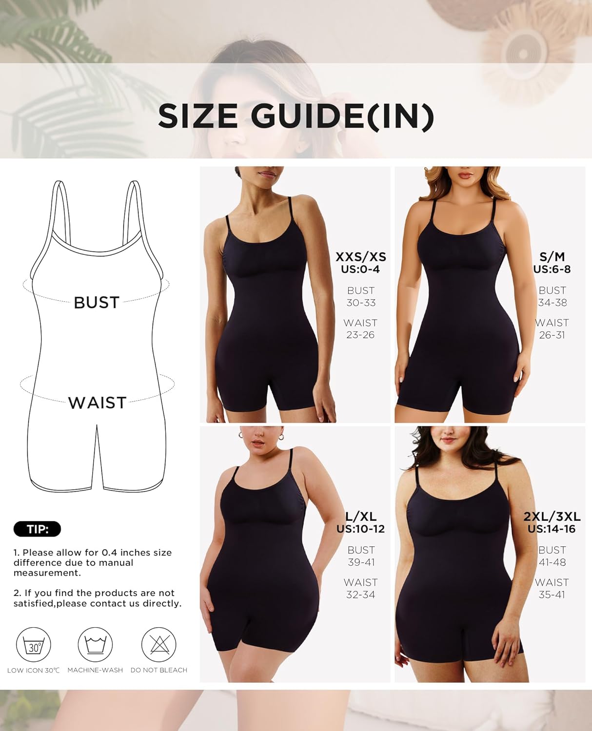 Shapewear Tummy Control for Women Seamless Bodysuit with Adjustable Straps Body Shaper Suit