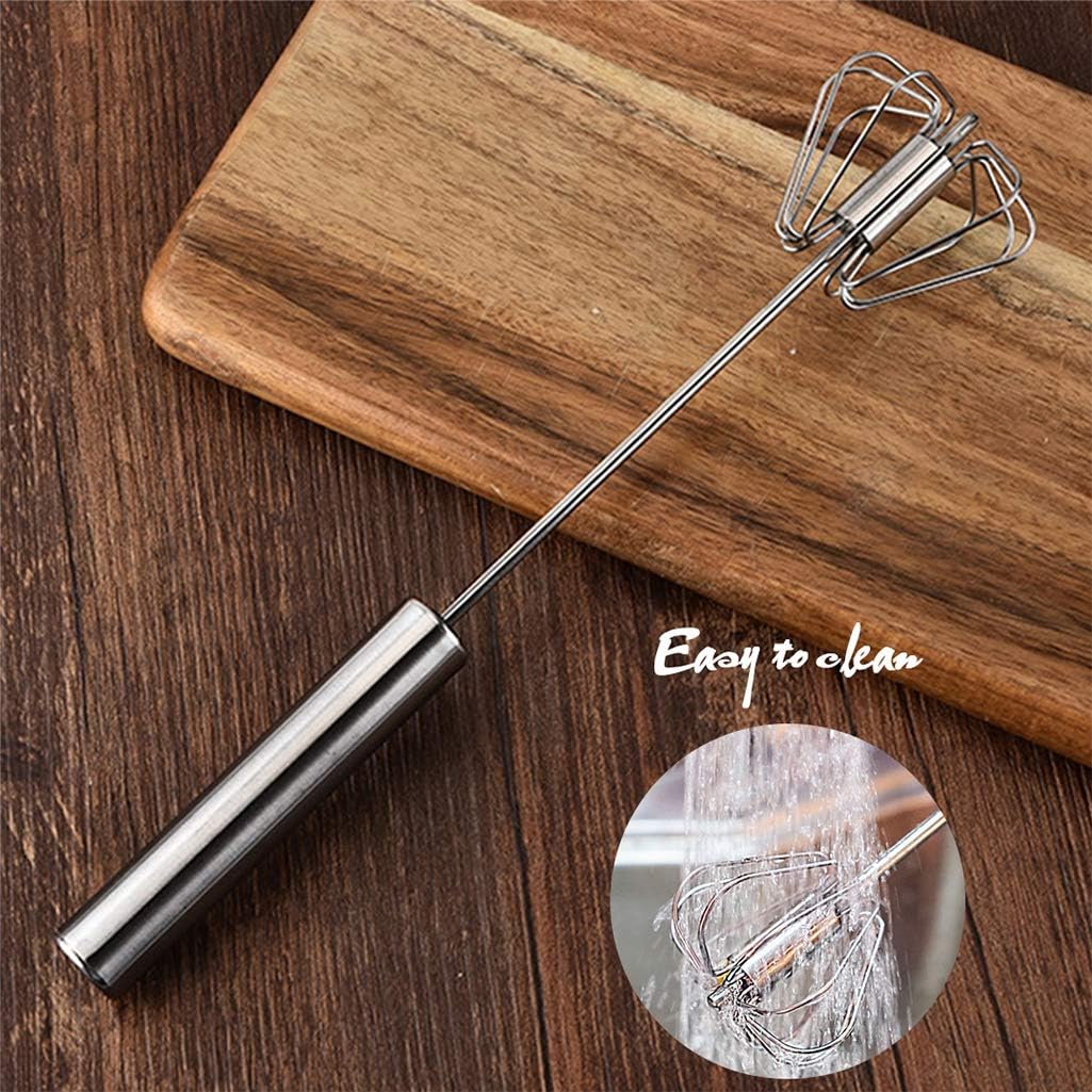 Stainless Steel Hand Push Rotary Egg Whisk Blender