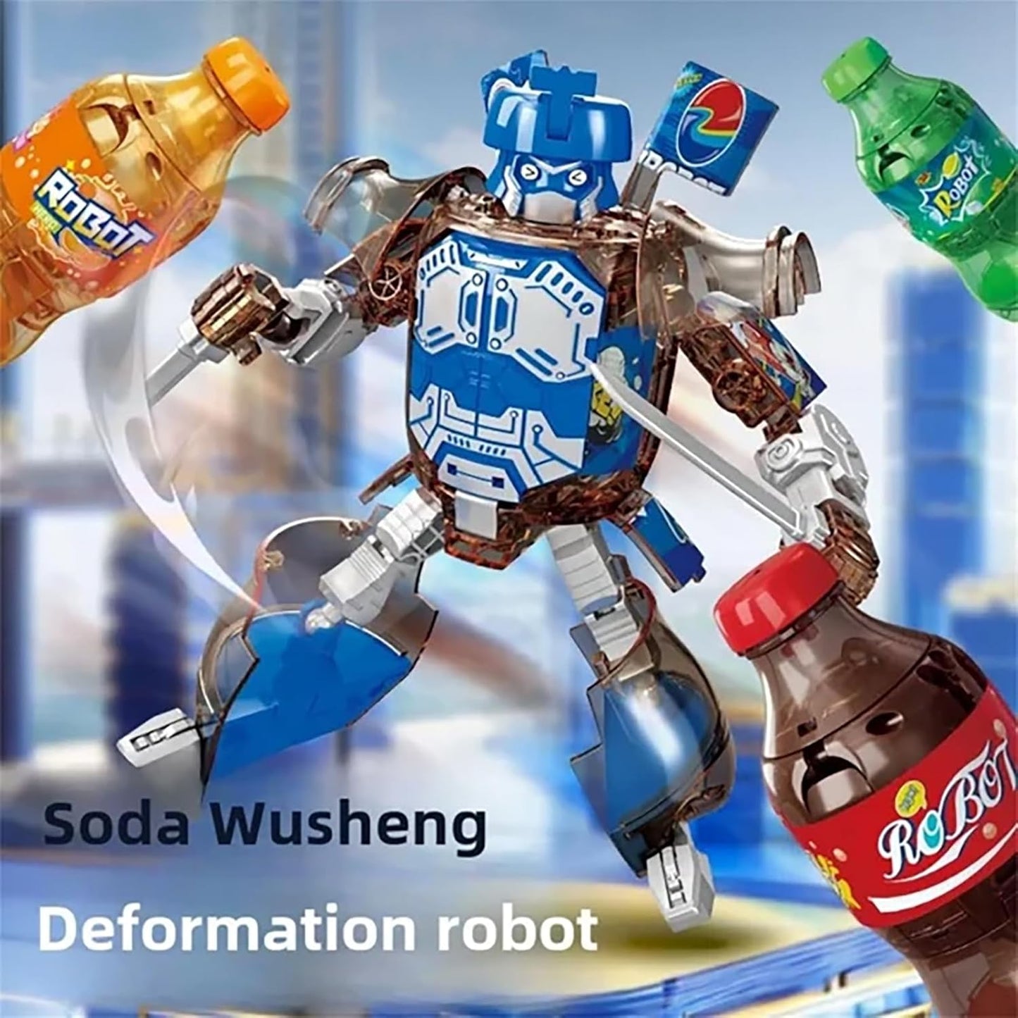 2025 New Beverage Bottles Transformer Robot Toys