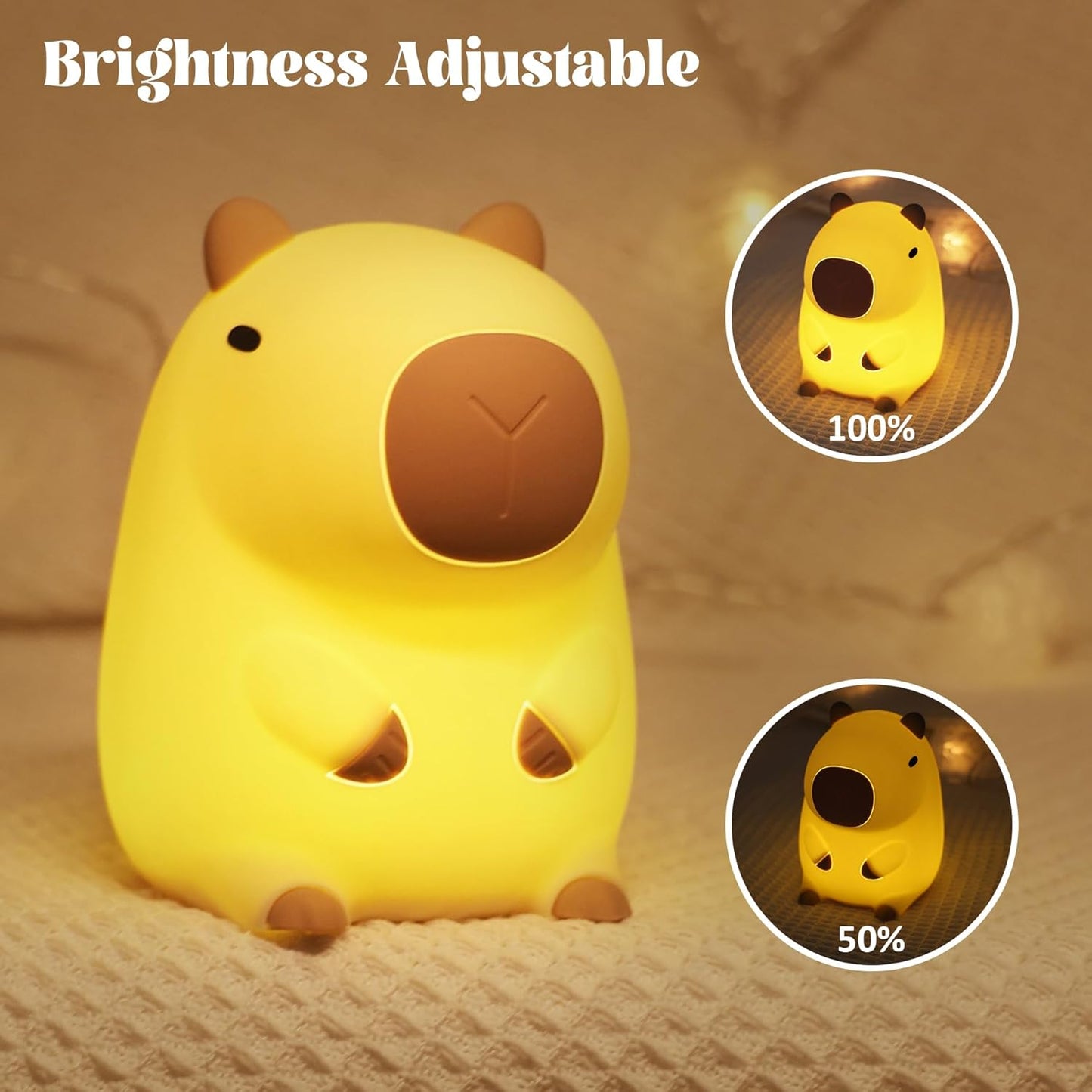 Capybara Night Light - Adorable Silicone Lamp for Kids