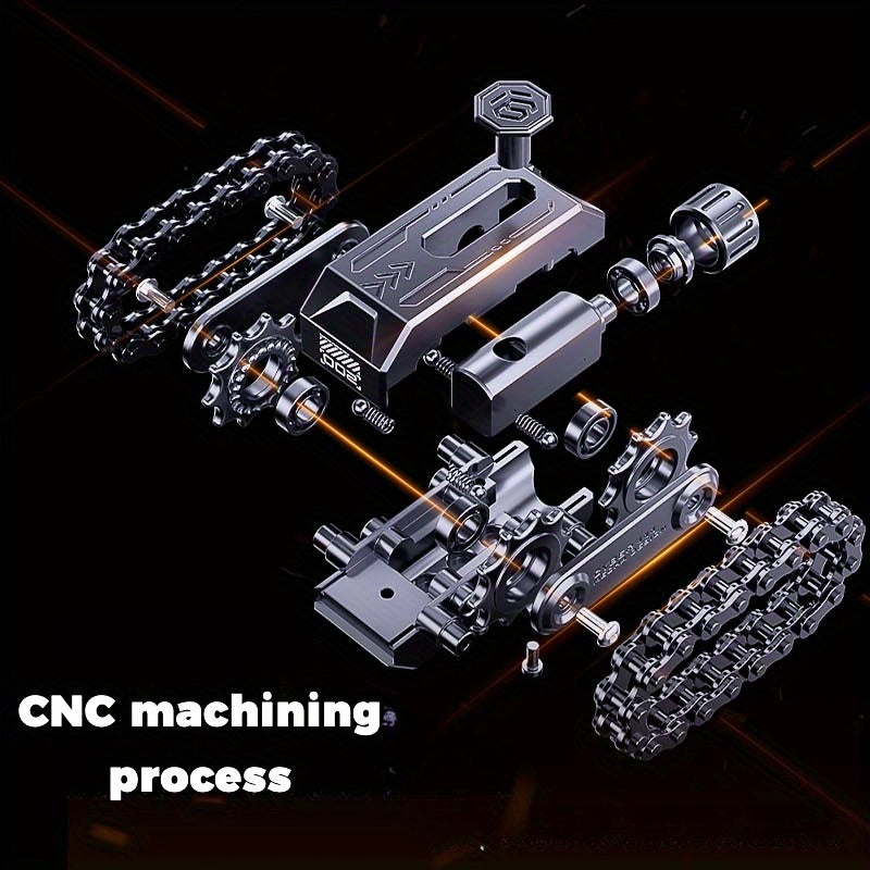 TANK Metal Gear Fidget Toy - Dual Track Ratcheting Chain with CNC Precision