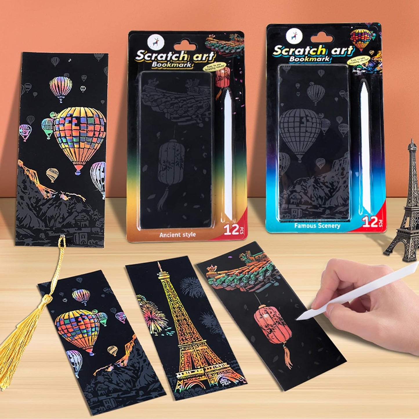 Scratch Rainbow Painting Art Paper Scratch Art Bookmarks Set