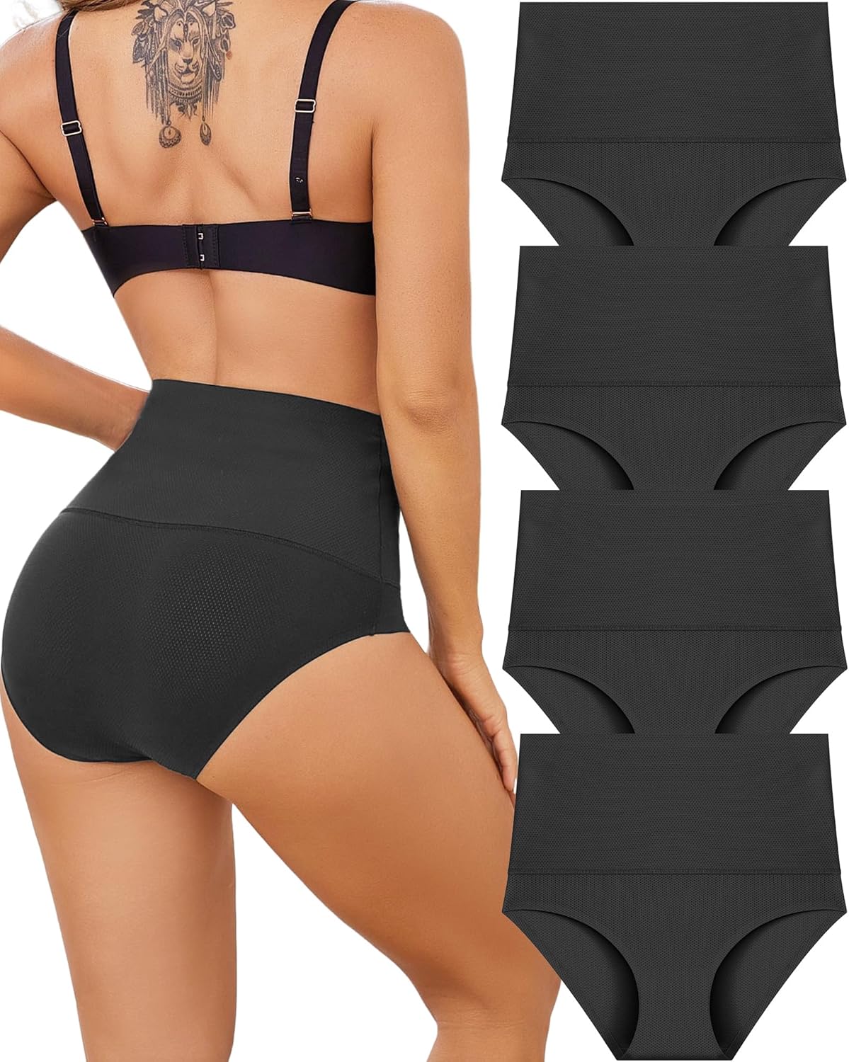 Tummy Control Underwear for Women High Waisted Briefs Seamless