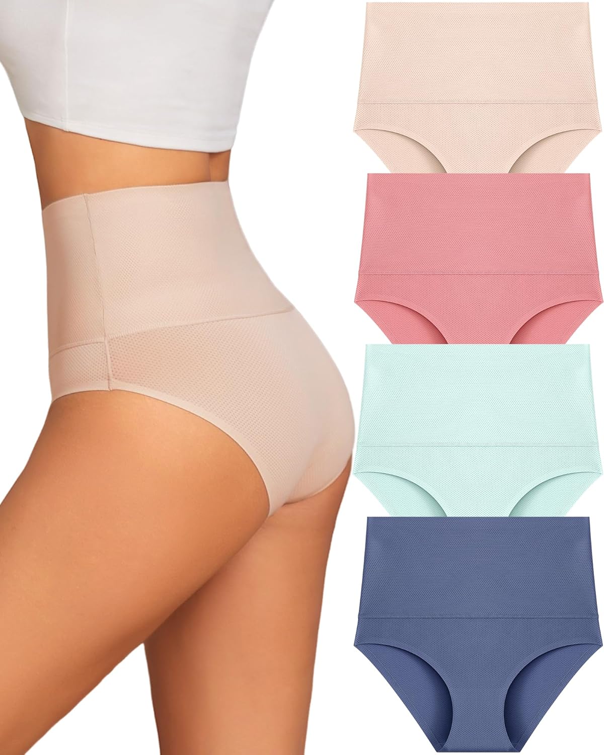 Tummy Control Underwear for Women High Waisted Briefs Seamless