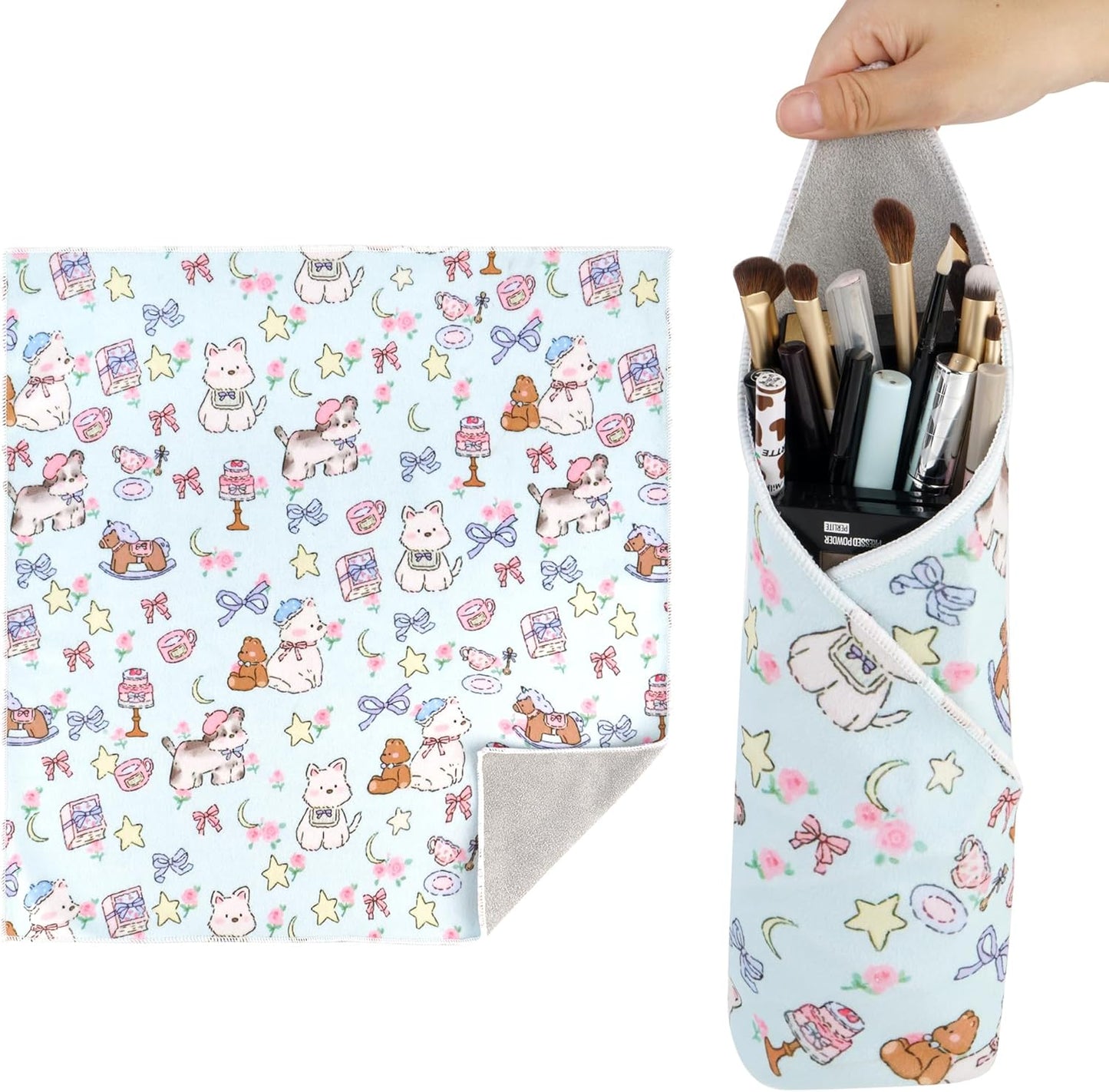 Self-Adhesive Magic Cloth Makeup Bag, Portable Protective Cosmetic Pouch, Camera Lens Wrap