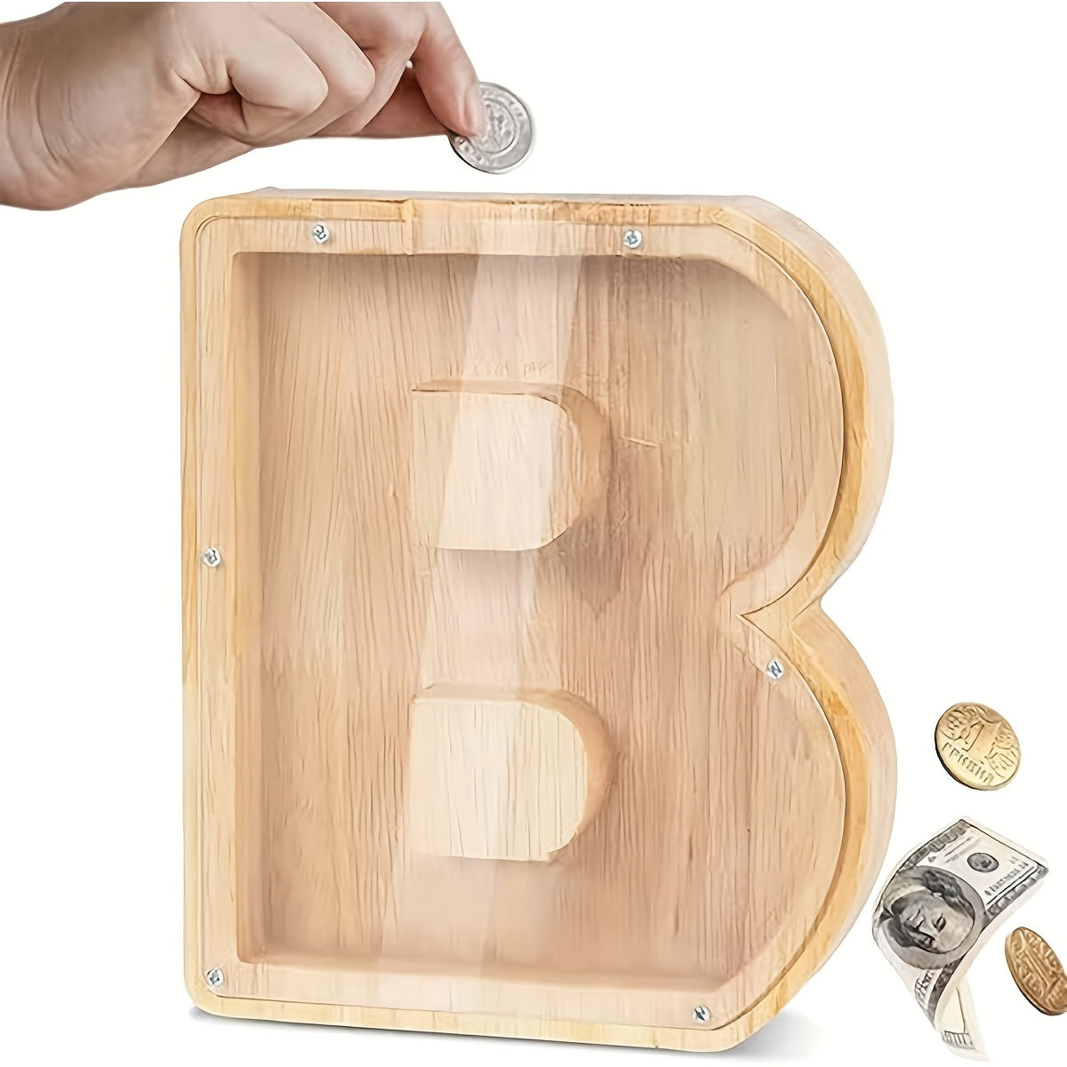 Wooden Letter Piggy Bank