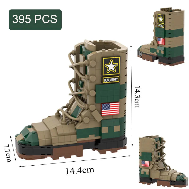 Creative Building Blocks Military Boots Building block Toys