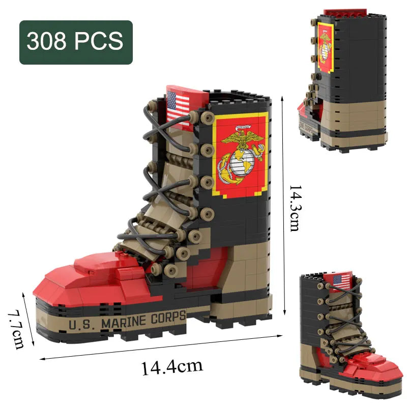 Creative Building Blocks Military Boots Building block Toys