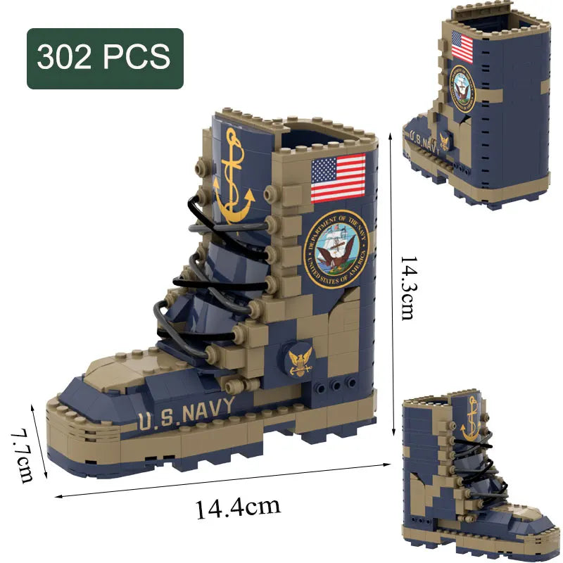 Creative Building Blocks Military Boots Building block Toys
