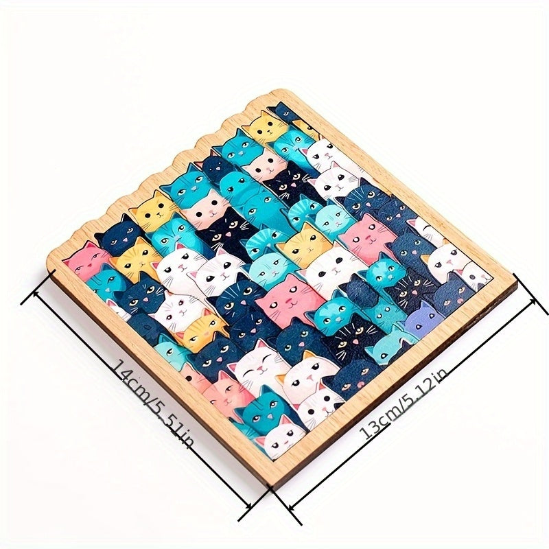 62 Cats Fun Puzzle Folding Toys for Family Parent Child