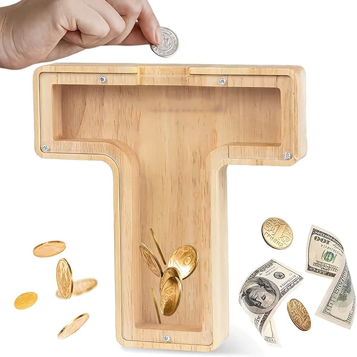 Wooden Letter Piggy Bank