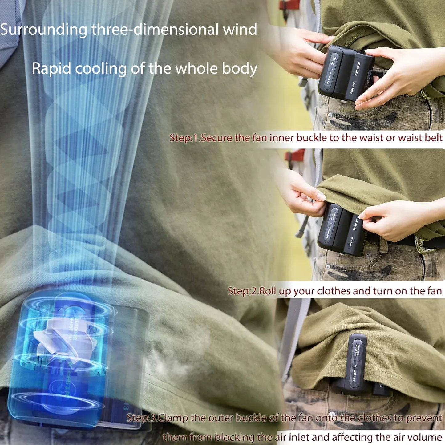 🌀 Outdoor Mini Air Conditioner 🌀 Portable Waist Hanging Fan