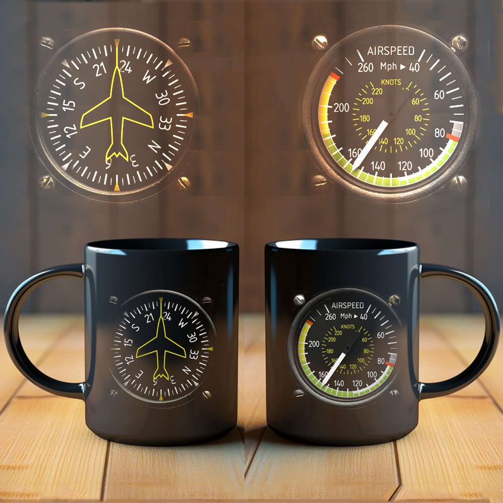 Funny Pilot Men Meter Aircraft Flight Deck Mugs