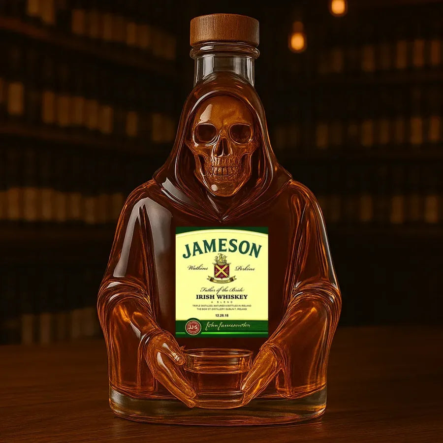 Unique Skeleton Design Whiskey Bottle