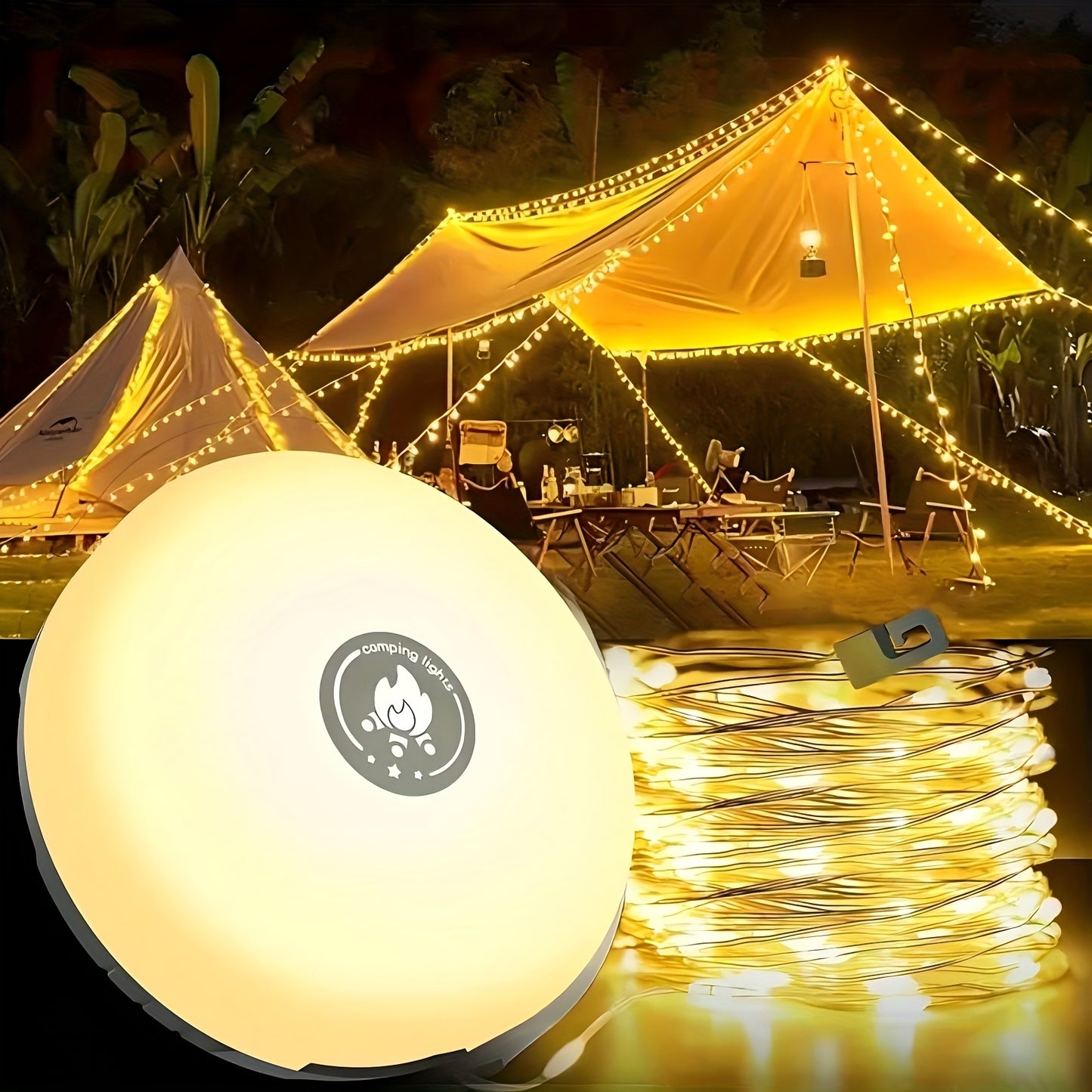 USB Rechargeable Camping Foldable String Lights