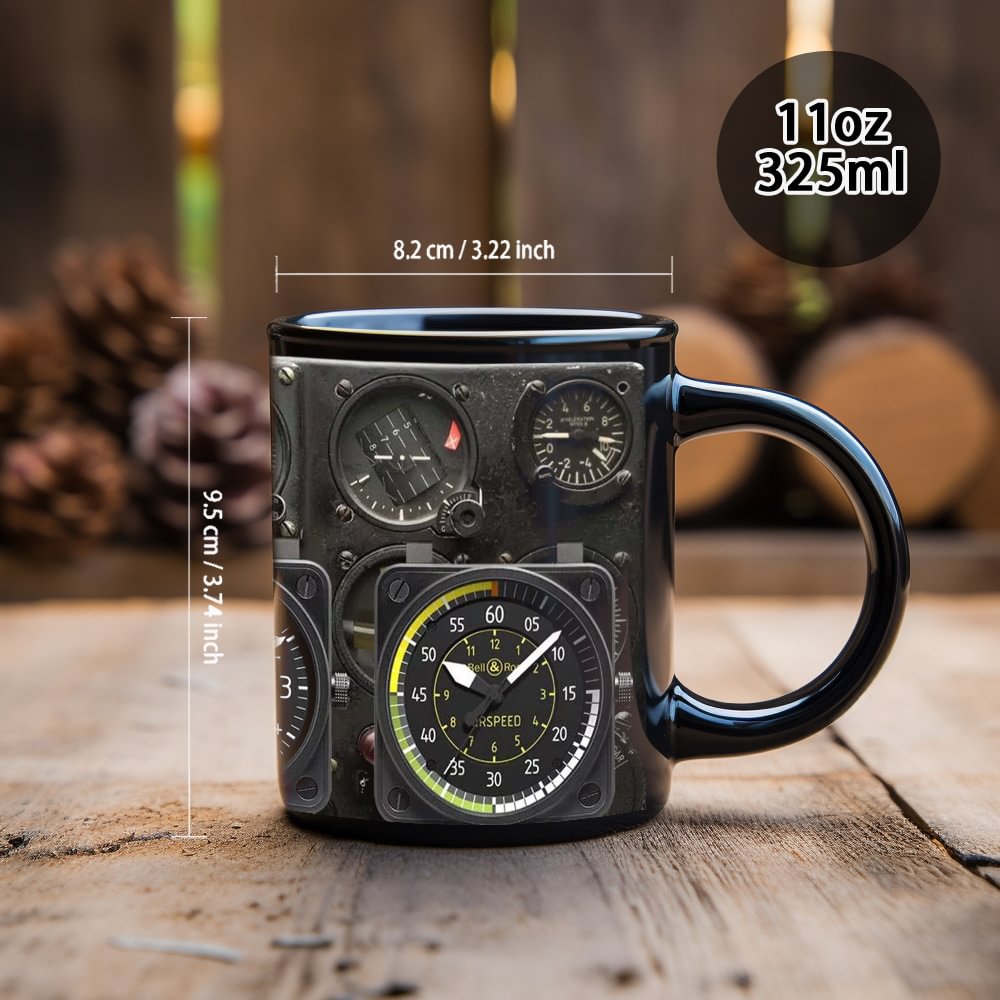 Funny Pilot Men Meter Aircraft Flight Deck Mugs