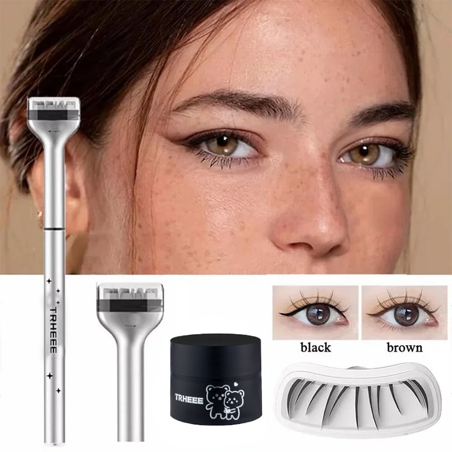 ✨Upgrade✨3 In 1 lower Eyelash Stamp&Liquid Eyeliner Set Waterproof Smudge-proof