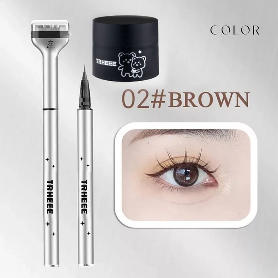 ✨Upgrade✨3 In 1 lower Eyelash Stamp&Liquid Eyeliner Set Waterproof Smudge-proof