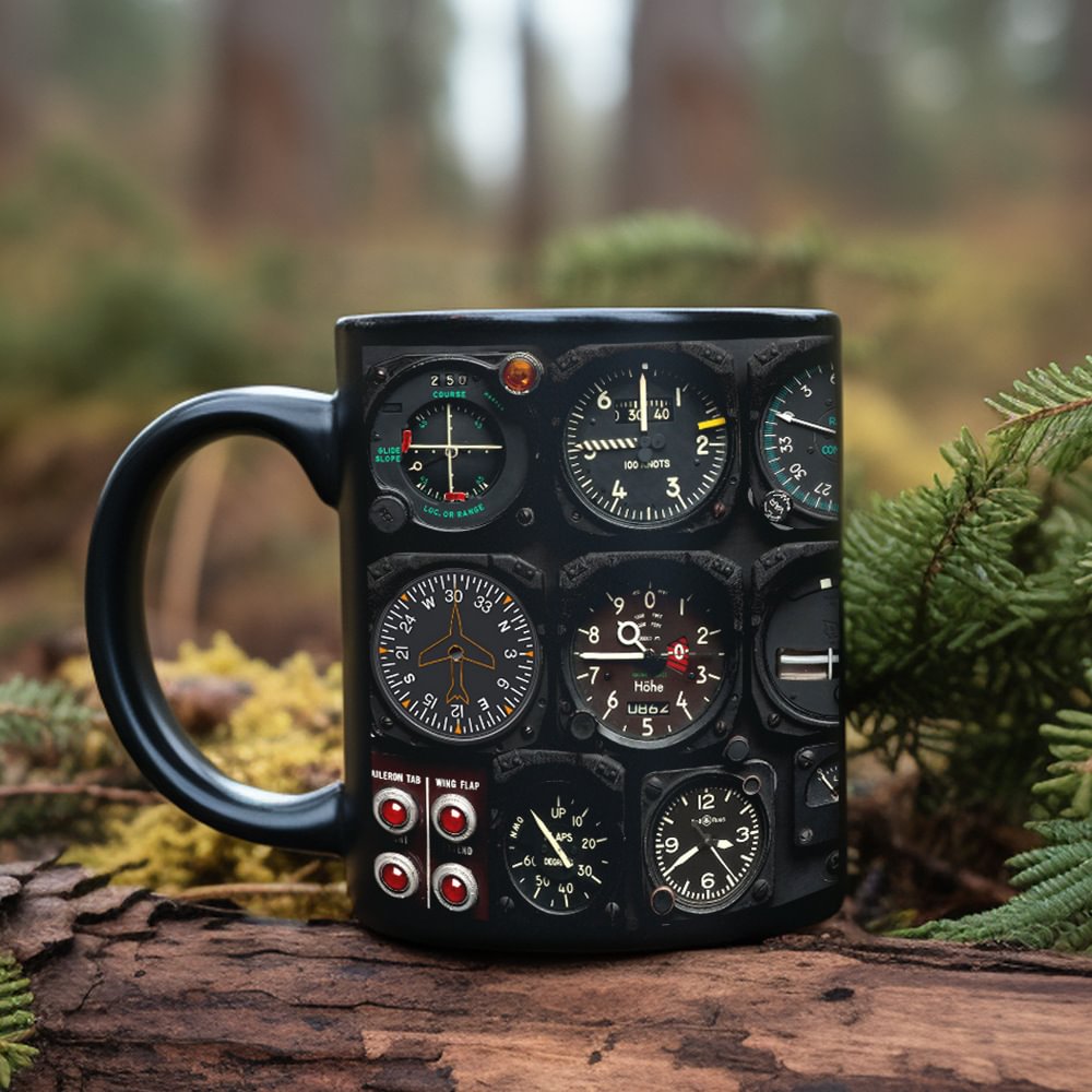 Funny Pilot Men Meter Aircraft Flight Deck Mugs