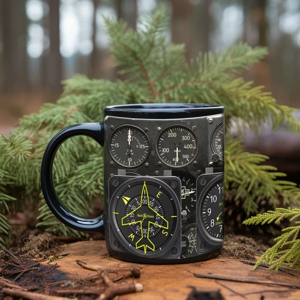 Funny Pilot Men Meter Aircraft Flight Deck Mugs