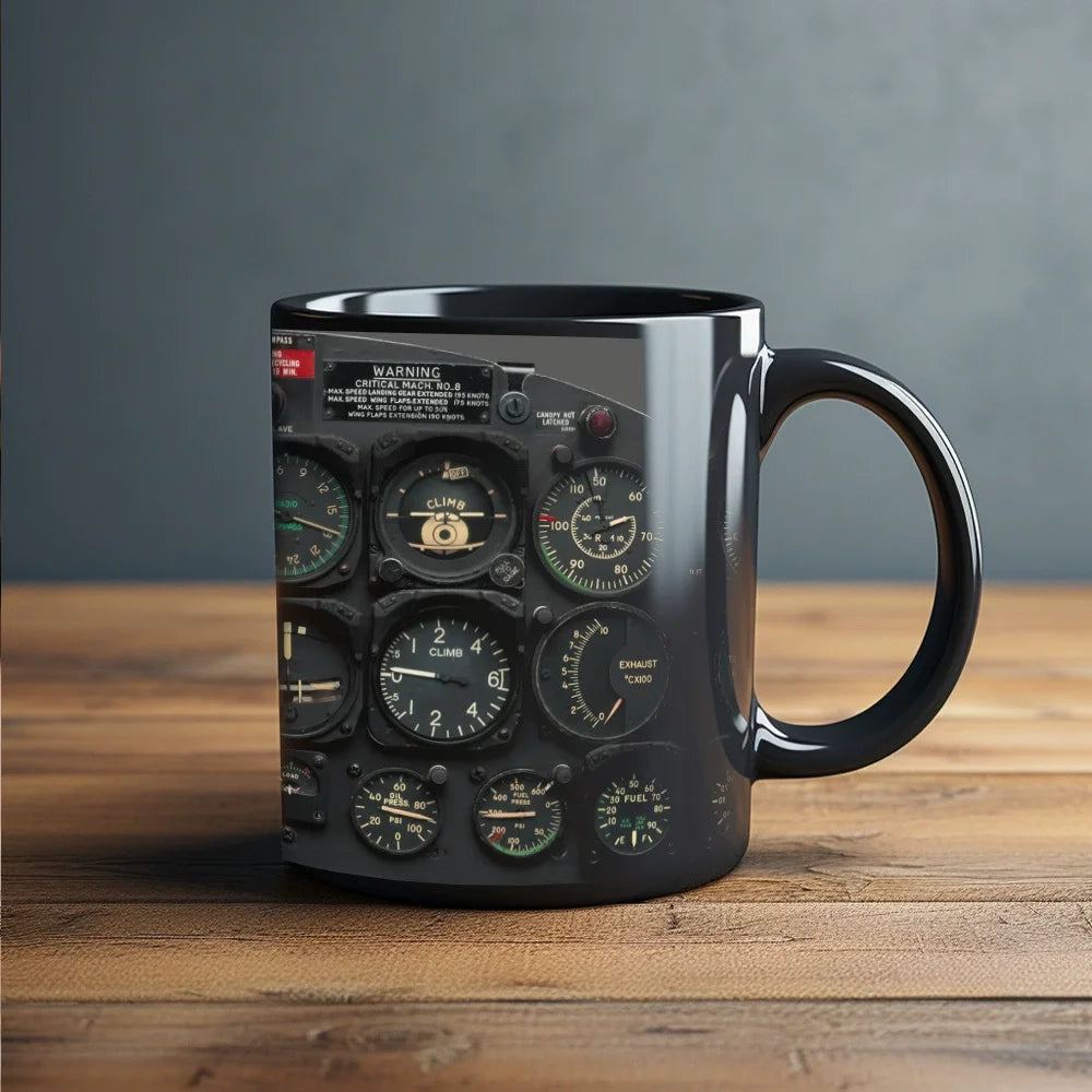 Funny Pilot Men Meter Aircraft Flight Deck Mugs