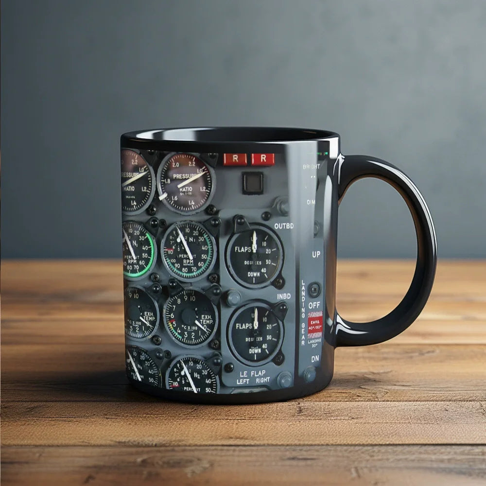 Funny Pilot Men Meter Aircraft Flight Deck Mugs